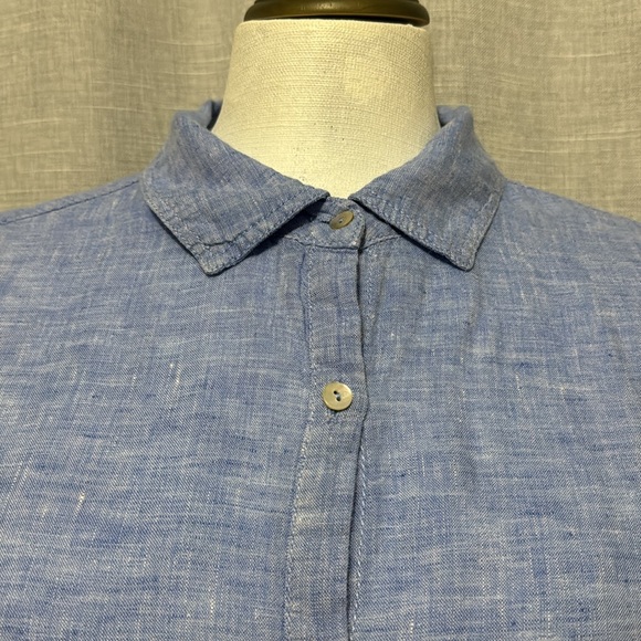 Jones New York-Sz M-Linen-Blue-Button Front - Picture 6 of 14